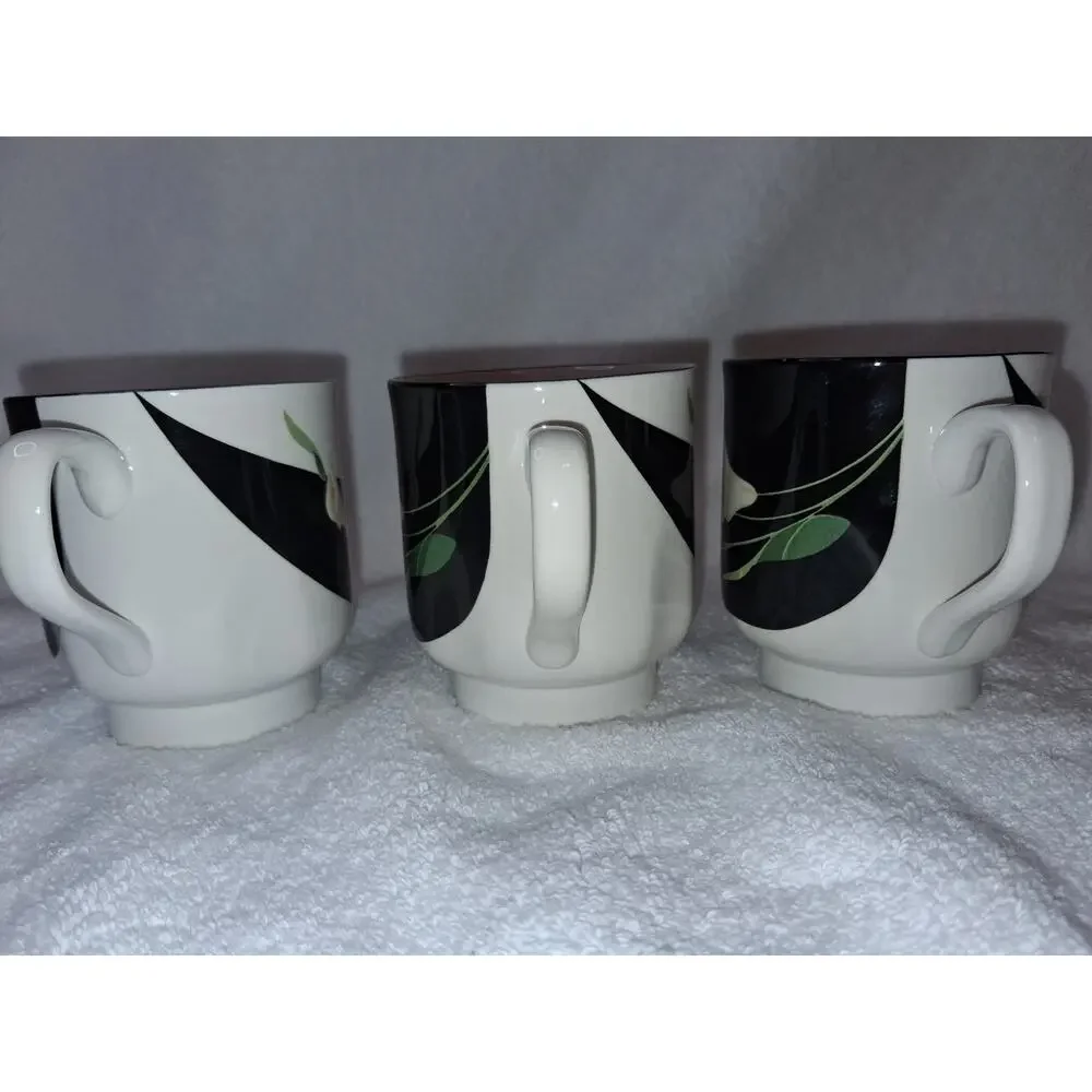 Sango Quadrille Black Lilies Set Of 3 Pieces.